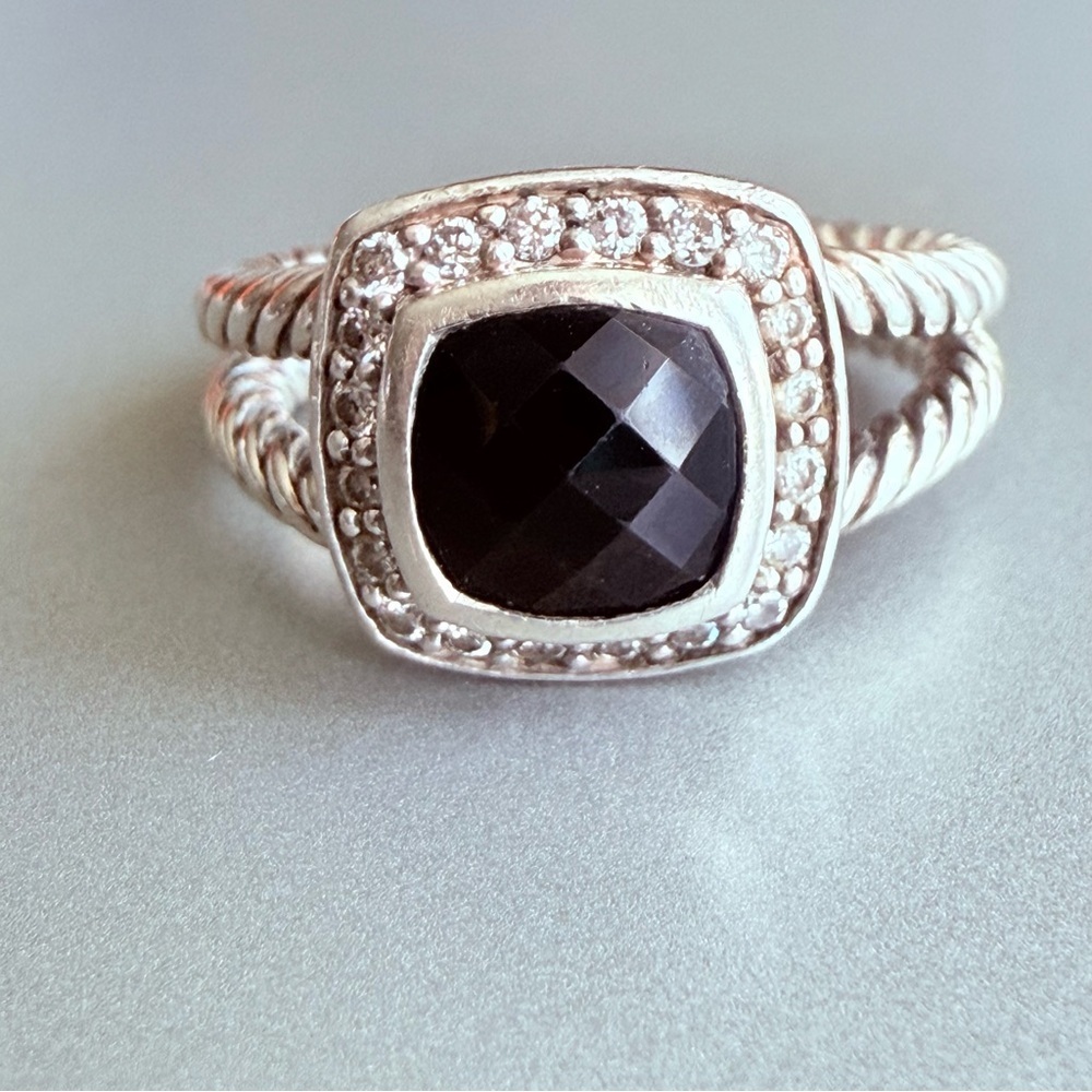 David Yurman Onyx And Diamonds Albion Ring in Sterling Silver